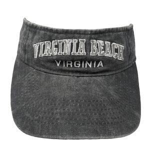 Sunsations Visor Gray One Size Virginia Beach Embroidered Cotton Strapback Hat